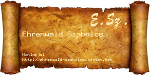 Ehrenwald Szabolcs névjegykártya